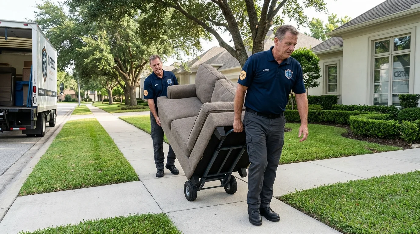 Local residential moving crew loading furniture in Moravia, NY